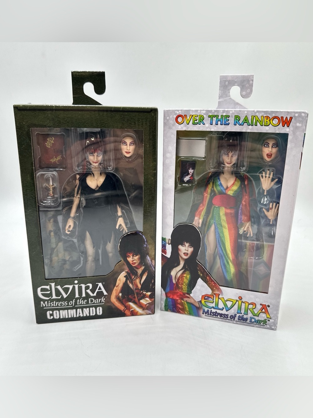 NECA Elvira Mistress of the Dark Commando Over the Rainbow 8” Figure Lot New